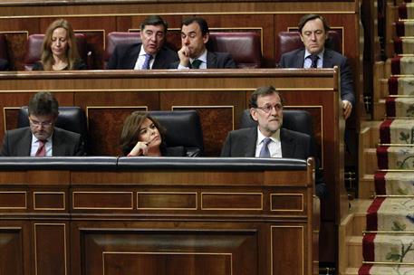 15/03/2017. Rajoy informa sobre el Consejo Europeo. El presidente del Gobierno, Mariano Rajoy, y la vicepresidenta, Soraya Saénz de Santamar...